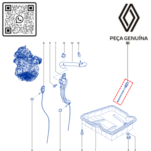 RN 58391R 111458391R SENSOR NIVEL OLEO MOT 2.3 16V M9T MASTER 13... 4